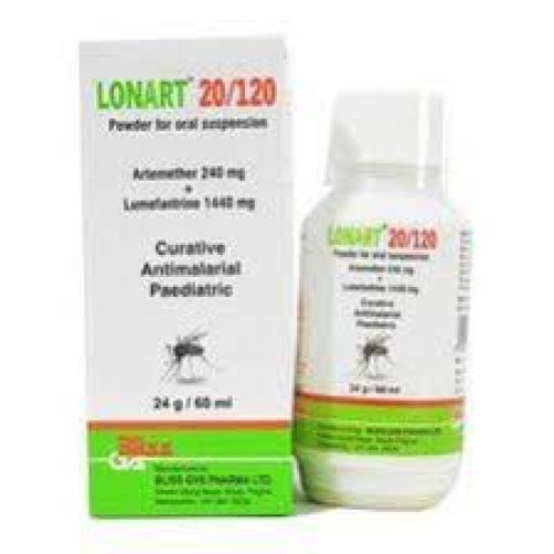 Lonart Suspension(Artemether 20mg + Lumefantrine 120mg)